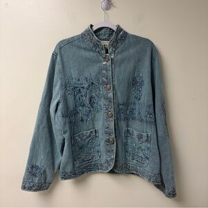Flashback Vintage‎ Embellished Denim Button Down Size 2X
